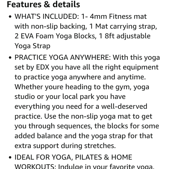 NWT EDX 4 Piece Marble Yoga Kit - Picture 8 of 10